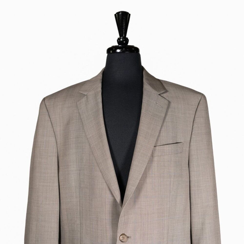 Ralph Lauren Mens Blazer Beige Plaid Wool 2 Button Lined Jacket Sport Coat 42L - Picture 5 of 9
